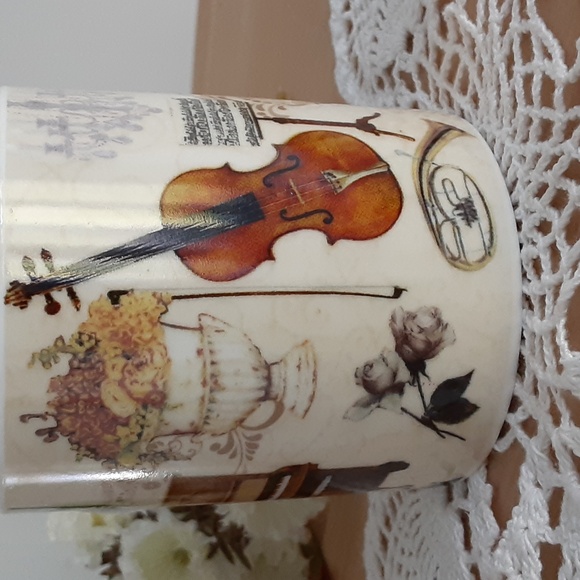 Summer River Violin Piano Musical Instruments Floral Cup Mug 8 oz - Picture 4 of 8